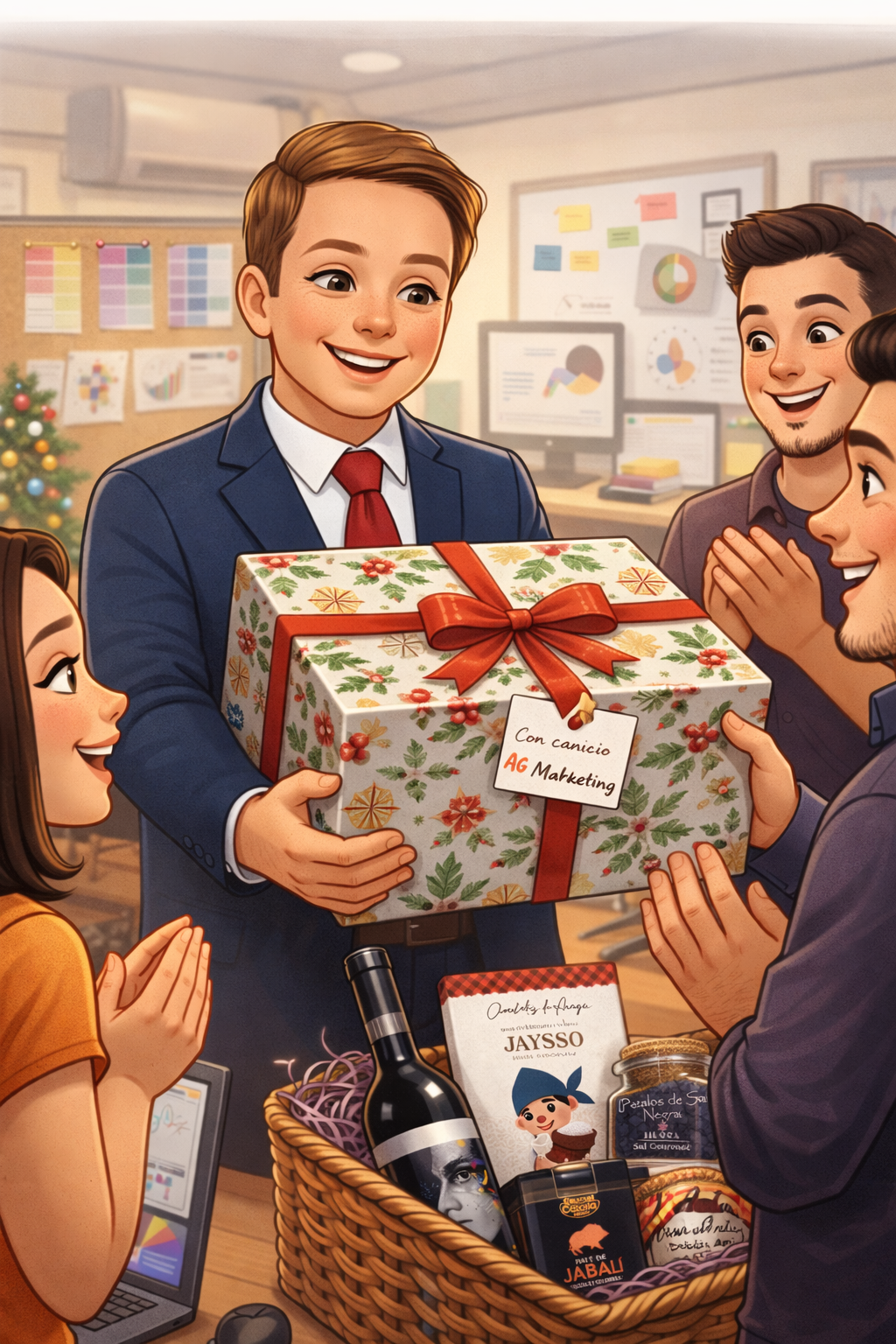 Un patron offre un cadeau de No&euml;l